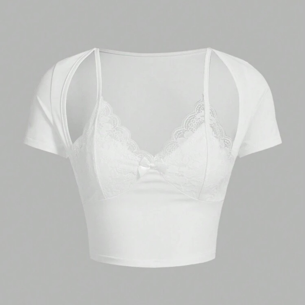 🤍New Shein White Crop Top Size 1X🤍